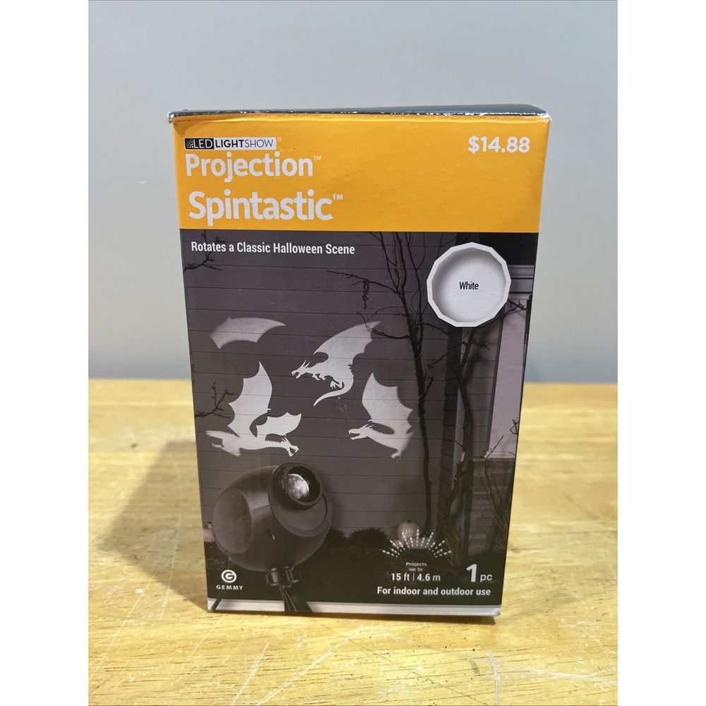 Gemmy Light‎ Show Projection Spintastic Dragons White  LED 15 Ft